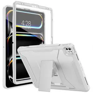 Soke Case for iPad Air 13 Inch M2 2024,iPad Pro 13 Inch M4,iPad Pro 12.9(2022 2021 2020,6th/5th/4th Gen), Rugged Shockproof Protective Cover with Built-in Kickstand for Apple Pro 13 - Light Gray