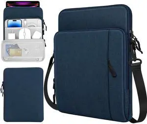 TiMOVO 13 Inch Tablet Sleeve with Shoulder Strap for iPad Air 13", iPad Pro 13", iPad Pro 12.9", Galaxy Tab S9+/S9 Plus/S10+/S10 Plus/S9 FE+/S9 FE Plus 12.4", Remarkable Paper Pro 11.8", Indigo