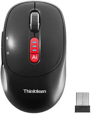 2025 AI Mouse, Bluetooth Wireless Mouse with Voice Input Search, Voice and Word Translation, Form Document Output, Code Generation, AI Writing, AI Drawing, Rechargeable, for Windows, macOS(Black)