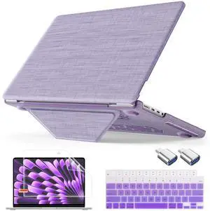 Tuiklol for MacBook Pro 14 inch Case 2024-2021 Model A3112 A3401 A3185 M4 Pro/Max A2918 A2992 M3 A2779 M2 A2442 M1 Pro/Max, Fabric Hard Shell Cover with Touch ID,Purple