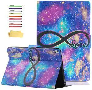 UUcovers for Apple iPad 10.2 Inch Case 9th/8th/7th Generation (2021/2020/2019) with Card Pockets [Auto Wake/Sleep] Folio Stand PU Leather & Soft TPU Shockproof Magnetic Smart Cover, Rainbow Galaxy