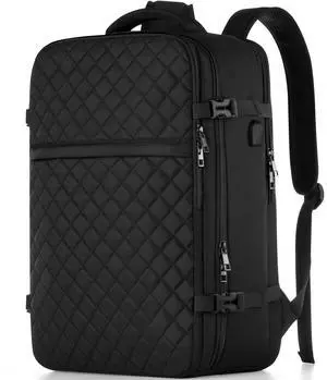 WINDARS Travel Backpack for Women, Flight Approved Carry On Backpack, Large 40L Suitcase Backpacks Waterproof Luggage Bag Weekender Daypack Fit 17 Inch Laptop, Black(gun zipper)