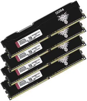 Yongxinsheng DDR4 2666MHz 64GB Kit (16GBx4) Desktop RAM PC4-21300 UDIMM Non-ECC Unbuffered 1.2V 288-Pin CL19 PC Computer Memory Upgrade Module Kit (Black)