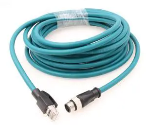 ZBLZGP M12 4 Position D-Coded Male to RJ45 Cat5e Ethernet Waterproof Cable Industrial Field-wireable Machinery Sensor Camera (2M)