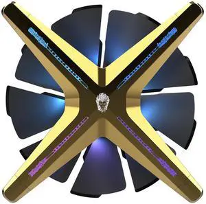 ALSEYE X12 Case Fan ARGB PWM Computer Air Cooling Fan - High Performance Silent Operation 120mm RGB CPU Cooling (Golden, Standard Blade)