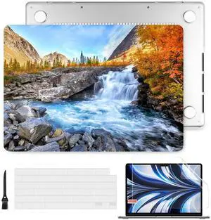 Batianda for New MacBook Pro 14 inch Case 2024 M4 2023 2021 Release with M3 M2 M1 Pro/Max Chip,Landscape Series Designed Hard Shell with Keyboard Cover & Screen Protector, Waterfall