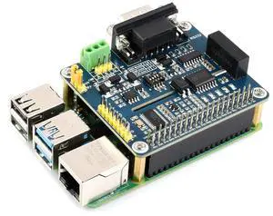 Waveshare Isolated RS485 RS232 Expansion HAT, Compatible with Raspberry Pi 5/4B/3B/Zero/Zero W/Zero 2W/Pico/Pico W/Pico WH, SPI Control, Onboard Protection Circuits