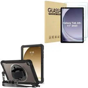 ProCase 2 Pack Screen Protector Bundle with 1 Heavy Duty Shockproof Case for Galaxy Tab A9 Plus 11 Inch 2023 (SM-X210/X216/X218)