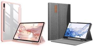 Fintie Bundle: Case for Samsung Galaxy Tab S8/Tab S7 11 inch, Hybrid Case with Clear Transparent Back Case + Multiple Angle Portfolio Business Cover