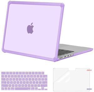 MOSISO Compatible with MacBook Pro 14 inch Case 2025-2021 M4 M3 M2 M1 A3112 A3185 A3401 A2918 A2992 A2779 A2442, Anti-Cracking Heavy Duty TPU Bumper Hard Case&Keyboard Skin&Screen Film, Purple