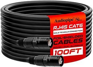 Audiopipe Ethercon Flex Soft Cable (ETHR-823-100S), Shielded Cat6, 100ft, Compatible with EtherCON RJ45, Ideal for Pro Audio, Live Stages, Lighting, Outdoor & Networking Applications