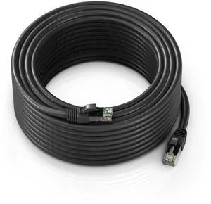 Maximm Ethernet Cable 150 ft CAT6 High Speed Internet Network LAN Cable Cord, Outdoor Waterproof (Black)