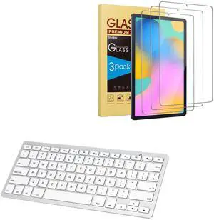 SPARIN 3 Pack Screen Protector for Samsung Galaxy Tab S6 Lite(2024/2022/2020) Bundle with Portable Keyboard for Samsung Tablet&Laptop&Phone-Grey