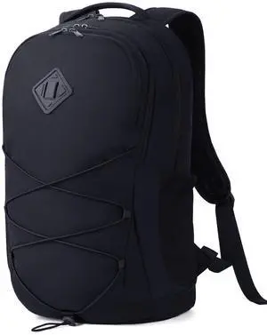 WANDF 15.6-Inch Laptop Backpack for Women Men Airline Approved Water Resistant Lightweight Travel Bag Casual Backpack for Weekender Business with Whistle Buckle & Elastic Strap (Black)