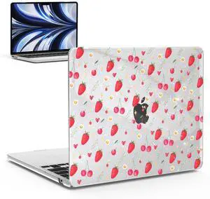 IBENZER Compatible with 2025 2024 2023 2022 MacBook Air 13 inch Case M4 A3240 M3 A3113 M2 A2681, Hard Shell Case for Mac Air 13.6, Strawberry, AT13-KK-STBY