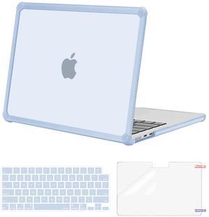 MOSISO Compatible with MacBook Air 13 inch Case 2025 2024 2023 2022 M4 A3240 M3 A3113 M2 A2681,Anti-Cracking Heavy Duty TPU Bumper Hard Case&Keyboard Skin&ScreenFilm for MacBook Air 13.6, Baby Blue