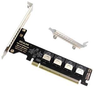 Xiwai PCI-Express 4.0 16x PCIE Detachable to Four Oculink 4X SFF-8612 SFF-8611 Internal VROC Raid0 Adapter for U.2 SSD eGPU External Graphics Card Dock