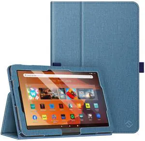 Fintie Folio Case for All-New Amazon Fire HD 10 and 10 Plus Tablet (13th/11th Generation, 2023/2021 Release) - Slim Fit Standing Cover with Auto Sleep/Wake, Twilight Blue