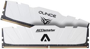 64GB 3200MHz DDR4 RAM XMP CL19 1.35V (2 x 32GB) PC4-25600 with White Heatsink Memory Module for Desktop PC Memory Acclamator Ounce Series