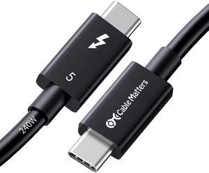 Cable Matters [Intel Certified] 80Gbps Thunderbolt 5 Cable with up to 120Gbps Bandwidth Boost and 240W Charging - 0.5m / 1.6ft, Compatible with Thunderbolt 4, USB4, and USB C, Black