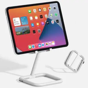 Bouncepad Go iPad Stand for Business & Leisure | iPad POS Stand | Adjustable Tablet & iPad Stand | Compatible with All Tablets & iPad Models | iPad Register Stand | White