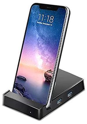 GKI Type-C Android Smartphone Charging Dock Station with USB-C 45W PD Charging HDMI USB 3.0 & AUX, Streaming Videos/Movies, Screen Mirroring Media Player. (Black)