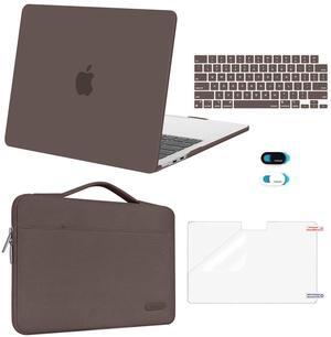 MOSISO Compatible with MacBook Air 13 inch Case 2025 2024 2023 2022 M4 A3240 M3 A3113 M2 A2681, Hard Shell&Sleeve Bag&Keyboard Skin&Webcam Cover&Screen Film for MacBook Air 13.6 inch, Beige Brown