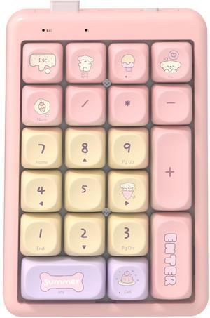 FOPATO S21 Number Pad, 21 Keys Hot Swappable Numpad, 3-Mode Bluetooth Wireless Numeric Keypad, Gasket Structure Mechanical Keyboard with RGB Linear Switch PBT Keycap for PC Laptop Notebook