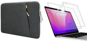 JETech 13-13.6 Inch Laptop Sleeve and MacBook Pro 13-Inch (2016-2022, M1/M2) / MacBook Air 13-Inch (2018-2020, M1) Matte Screen Protector Bundle