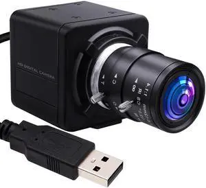 5MP USB Camera 2.8-12mm Varifocal Lens 4X Manual Zoom Lightburn Webcam OV5640 Sensor Close-up Camera 1944P Golf Swing Cameras Plug&Play for Mac Windows Linux Raspberry Pi