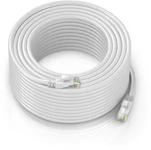 Maximm Ethernet Cable 200 ft CAT6 High Speed Internet Network LAN Cable Cord, Outdoor Waterproof (White)