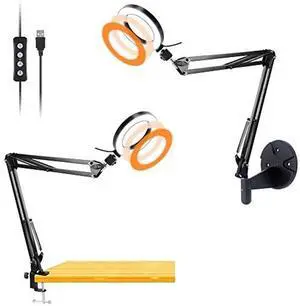 Acetaken Desk & Wall Ring Light Kit - 6'' USB Ring Light with Mount Stand for YouTube, Task, Craft, Architect, Drafting, Repair