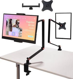 Portable Monitor Holder for 4.7-18.5 Inch Screen, Desktop Expandable Monitors Stand, VESA Monitor Arm Stands, Adjustable Tablet Stand Holder for iPad,iPhone,Kindle,Fire HD,Portable Monitors