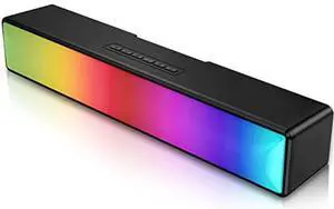 AFK Computer Speakers, Computer Sound Bar with RGB Lights, USB Powered PC Speakers with Stereo Sound, Bluetooth 5.1 and 3.5mm Aux-in,Gaming Speakers for Desktop