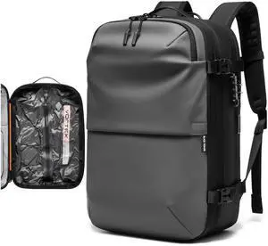 BlackVoyage Vortex Vacuum Seal Travel Backpack 60L Exapandable Air Compression System Water Resistant TSA Lock Carry-On Suitcase Luggage Black AERO - Vacuum Pump Included