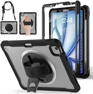 BRAECNstock Case for iPad Air 11 inch M3/M2(2025/2024) and Air 5th/4th Generation 10.9'' & Pro 11inch 4th/3rd/2nd/1st(22/21/20/18) Cover with Pencil Holder,Screen Protector,Hand Stand,Clear