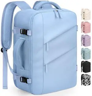 Capolo Travel Backpack for Women Men Waterproof Laptop Backpack Flight Approved Carry On Backpack Overnight Weekender Bag College Bookbag for Business, Work, Traveling Fits 17 '' Laptop,Light Blue