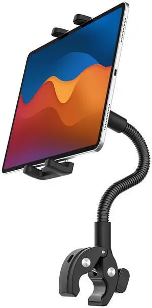CANHET Tablet Holder for Wheelchair/Stroller/Spin Bike/Treadmill/Mic Stand/Boat/Handlebar Clamp, 360° Gooseneck Mount with Adjustable Arm for 4-13" iPad Pro Air Mini, Phone, Galaxy Z Fold, Fire HD