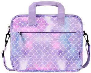 Choco Mocha Kids Tablet Sleeve Bag for Girls, 12.5 Inch Tablet Carrying Case for Fire 7 8 10 HD 8 10, iPad Bag for Kid,Chromebook, Kindle Kids Edition, Mermaid Purple