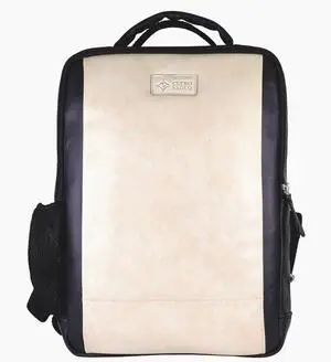 Cuero Estilo Vegan Leather Laptop Backpack - Eco-Friendly, Stylish 12L Backpack with Laptop Sleeve & Trolley Strap - Durable, Lightweight for Work & Travel.