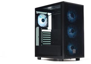 Cost Plus Gaming M1 Flow - mATX (ATX Mid-Tower) - High Airflow - 4 x 120MM RGB Fans Preinstalled - 360MM Front, 240MM Top Radiator Support - USB 3.1 Type 2 (USB-C) - Tempered Glass - Black
