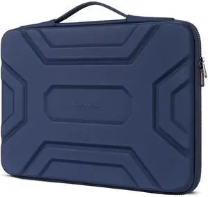 DOMISO 17 inch Laptop Sleeve with Handle Shockproof Computer Bag Waterproof EVA Protective Carrying Case for 17.3" HP Dell Asus Lenovo Laptop, Dark Blue