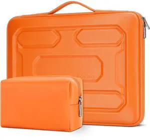 DOMISO 14 inch Laptop Sleeve with Accessory Bag Computer Bag Waterproof EVA Protective Carrying Case for 14" ThinkPad E480/Yoga 920/13.5" Microsoft Surface Book/HP Pavilion 14 Stream 14, Orange