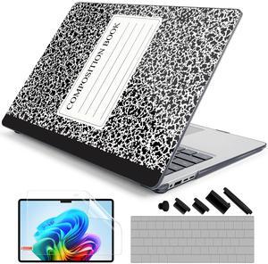 DONGKE Case for Microsoft Surface Laptop (2024), Windows 11 Copilot+ PC, 13.8 Inch Touchscreen Display, Protective Plastic Hard Shell Case with Keyboard Cover & Screen Protector - Composition Book