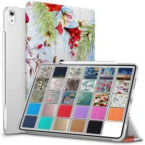 DuraSafe Cases for iPad PRO 11 Inch 1 Gen 2018 [ PRO 11 1st ] A1980 A1934 MU0T2LL/A MU0Y2LL/A MTXN2LL/A MTXP2LL/A Printed Slim Lightweight PC Dual Angle Stand Clear Flip Back Cover - Birds & Flowers