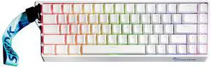 GK GAMAKAY x NaughShark NS68 Rapid Trigger Wired Mechanical Keyboard, 8KHz Polling Rate 0.01mm RT Accuracy, Snap Tap, Outemu Peach Crystal Hall Effect Magnetic Switch Keyboard (White-Shine Through)
