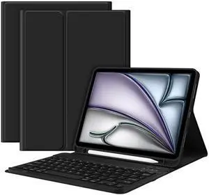 GOKOCO Keyboard case for iPad Air 11" M3 2025/Air 6th 11" M2 2024,iPad Air 5th/4th Gen 10.9" 2022,Detachable Bluetooth Keyboard Cover with Pencil Holder,Auto Sleep-Black