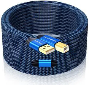 GOSYSONG 50ft Active USB 2.0 Printer Cable - High Speed USB A to B Compatible with HP, Canon, Dell, Epson, Xerox and More
