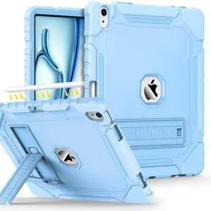 Grifobes Case for iPad Air 13-inch (M3/M2) 2025/2024, Heavy Duty Shockproof Rugged Protective Cover with Pencil Holder/Built-in Stand for i Pad Air 13" (Sky Blue)