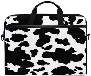 Laptop Bag Case Geometrical Animal Skin Cow Print Computer Protector Bag Travel Totes Briefcase with Shoulder Strap for Women Men Girl Boys
